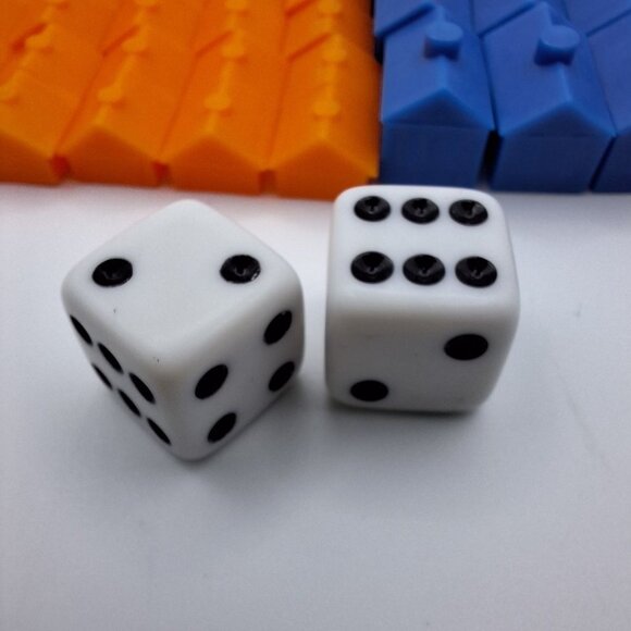 Monopoly Houses Hotels Dice Replacement Pieces Blue Orange Fox Family Guy Game - Picture 3 of 6